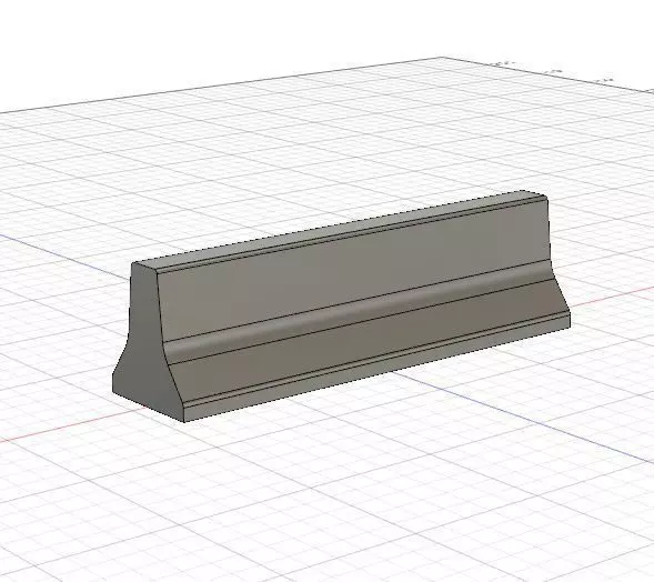 1-32 Scale concrete jersey barrier for print Free 3D print model_0