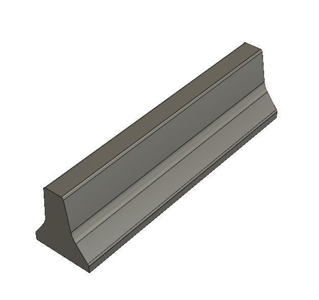 1-32 Scale concrete jersey barrier for print Free 3D print model_2