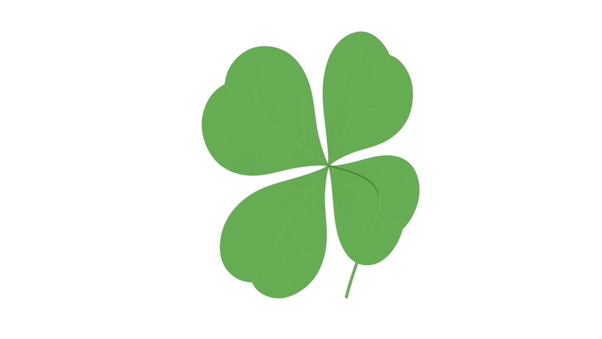 Four Leaf Clover with Shapes 3D model_4