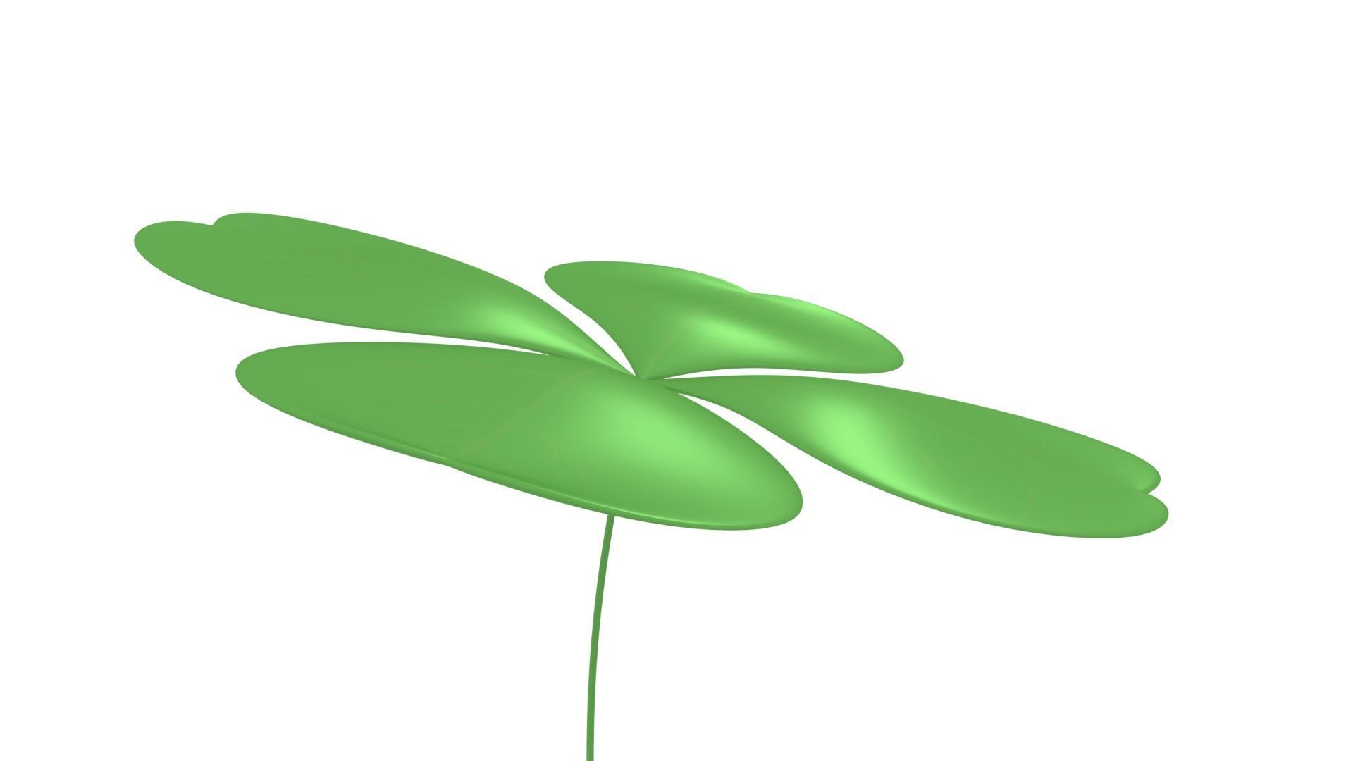 Four Leaf Clover with Shapes 3D model_3