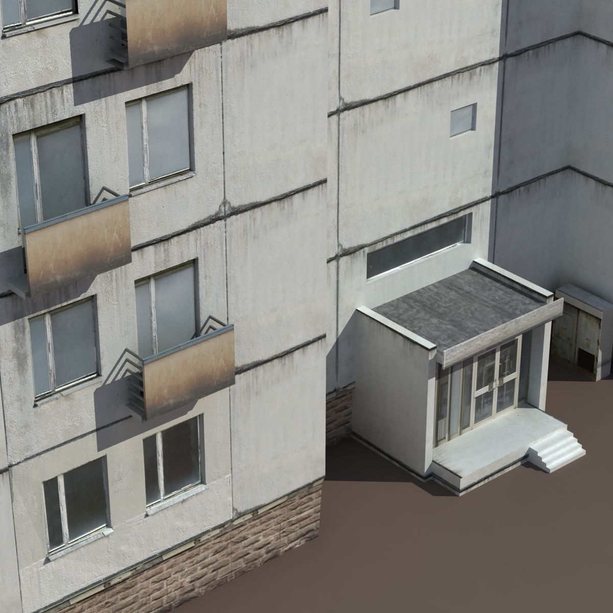 Residential Building 9 Low-poly 3D model_6