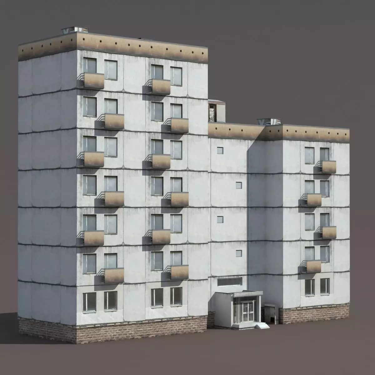 Residential Building 9 Low-poly 3D model_0