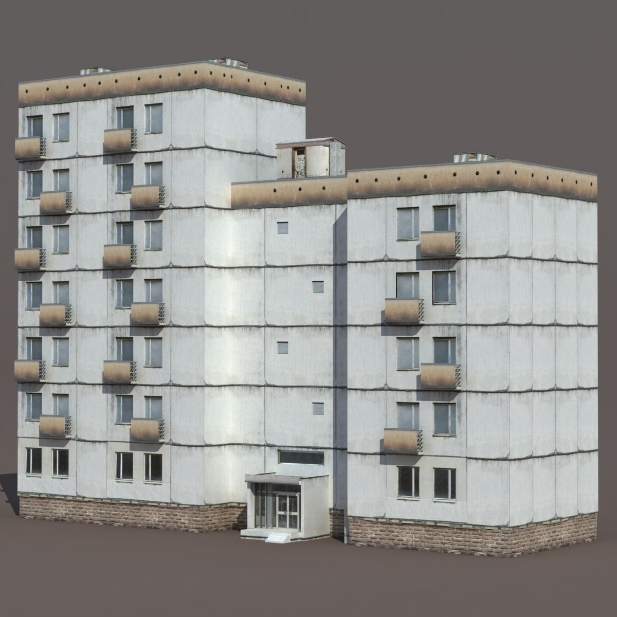 Residential Building 9 Low-poly 3D model_3