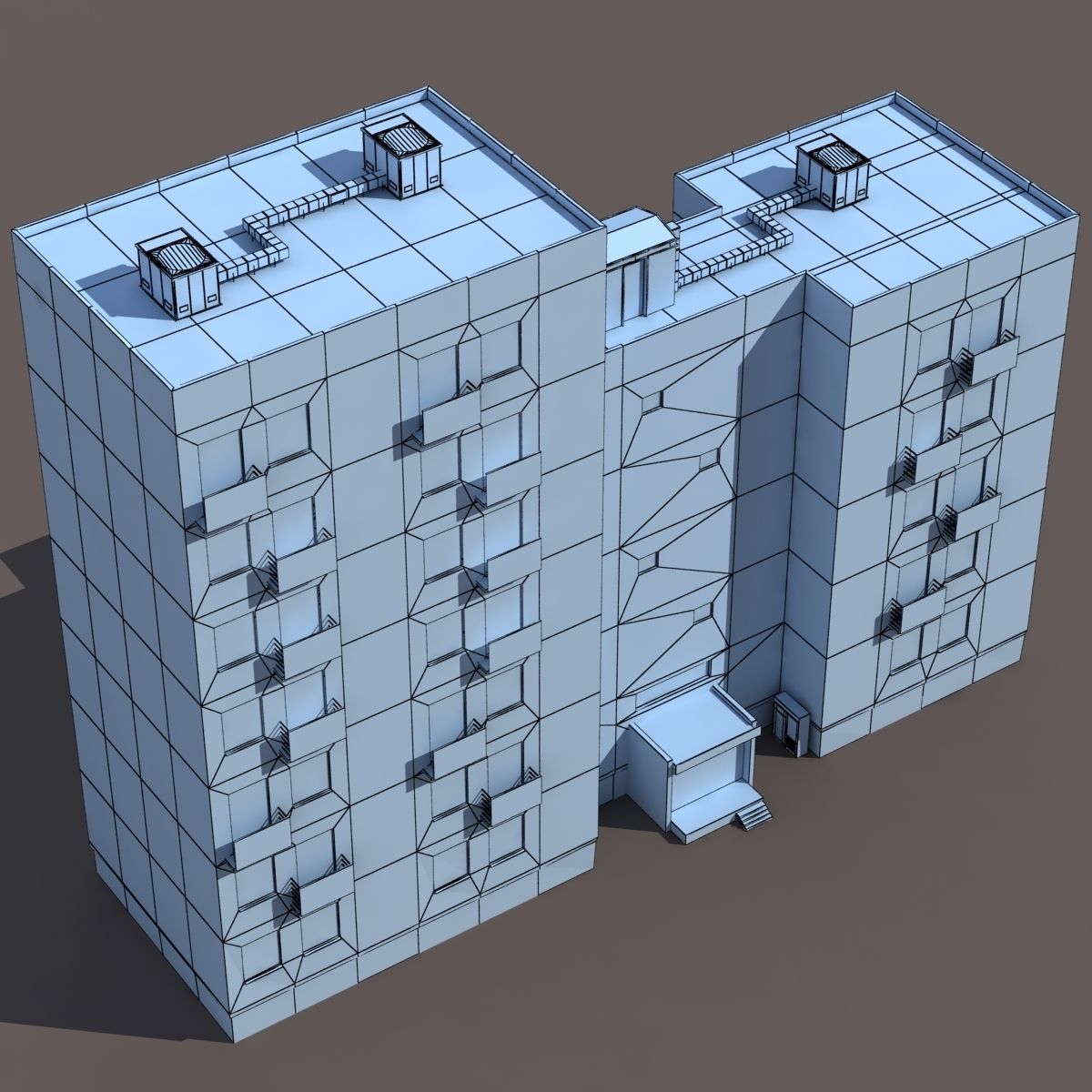Residential Building 9 Low-poly 3D model_9