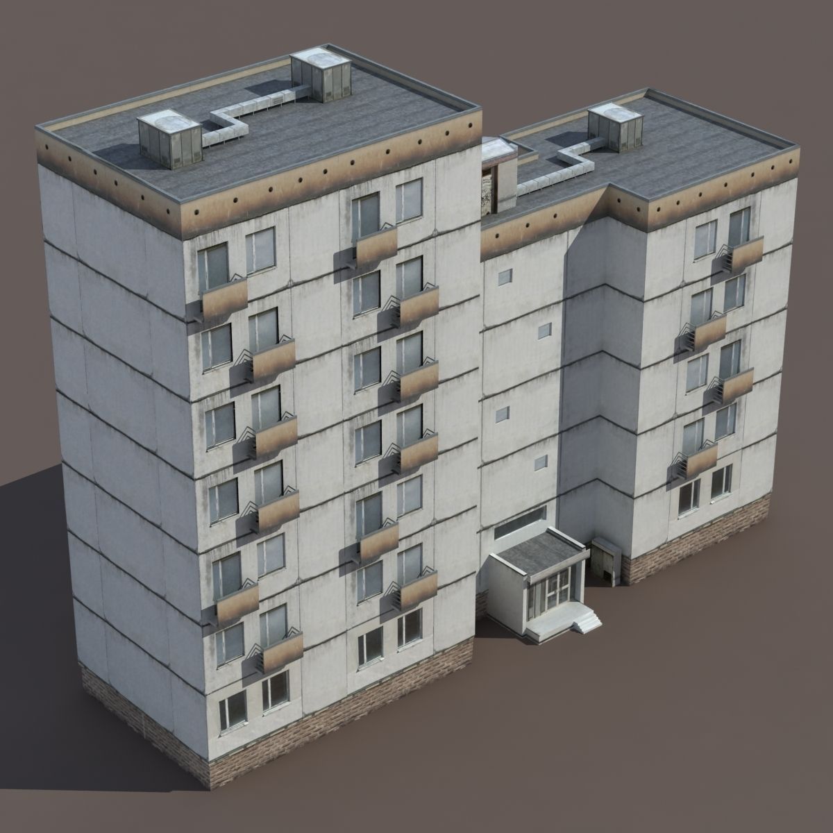 Residential Building 9 Low-poly 3D model_5