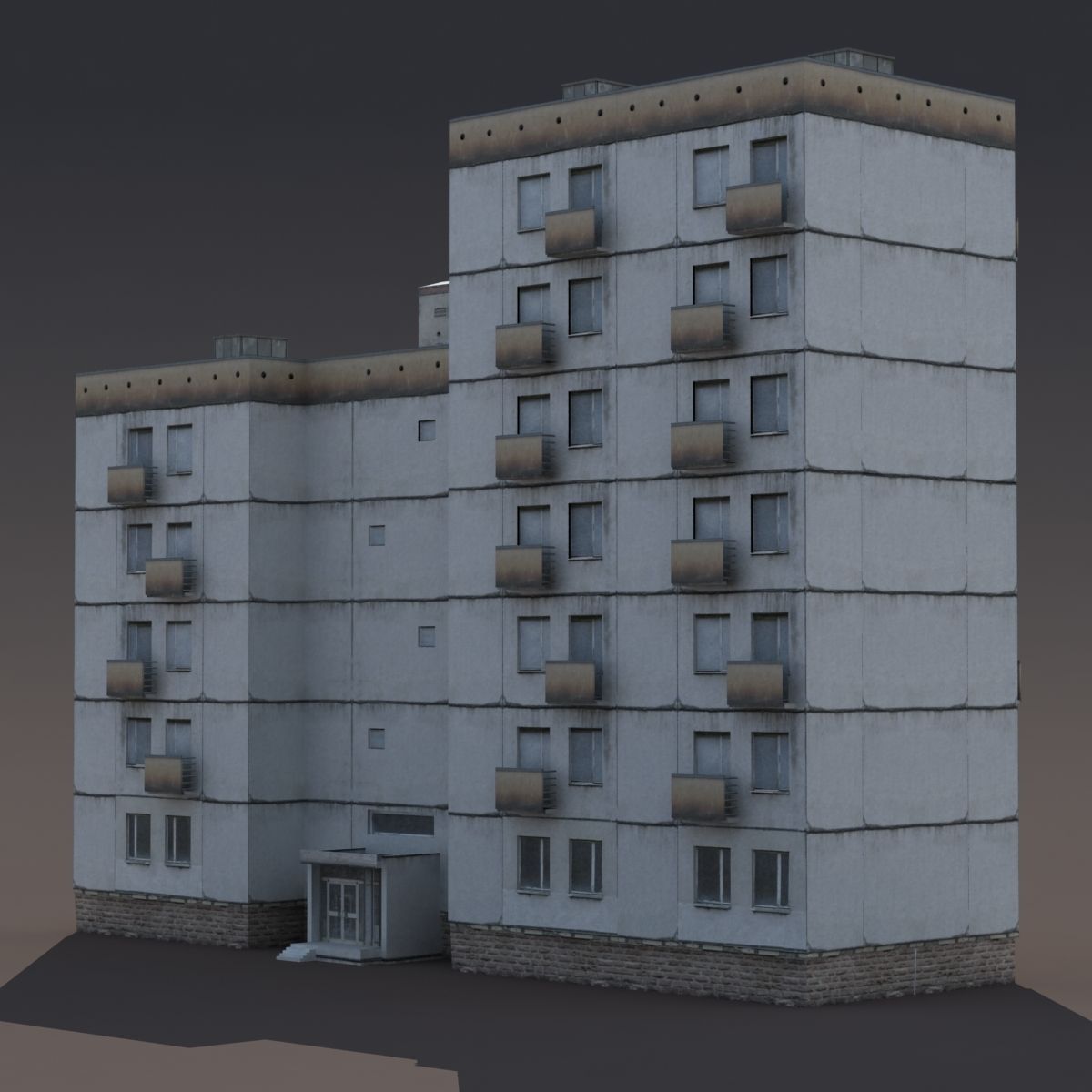 Residential Building 9 Low-poly 3D model_2