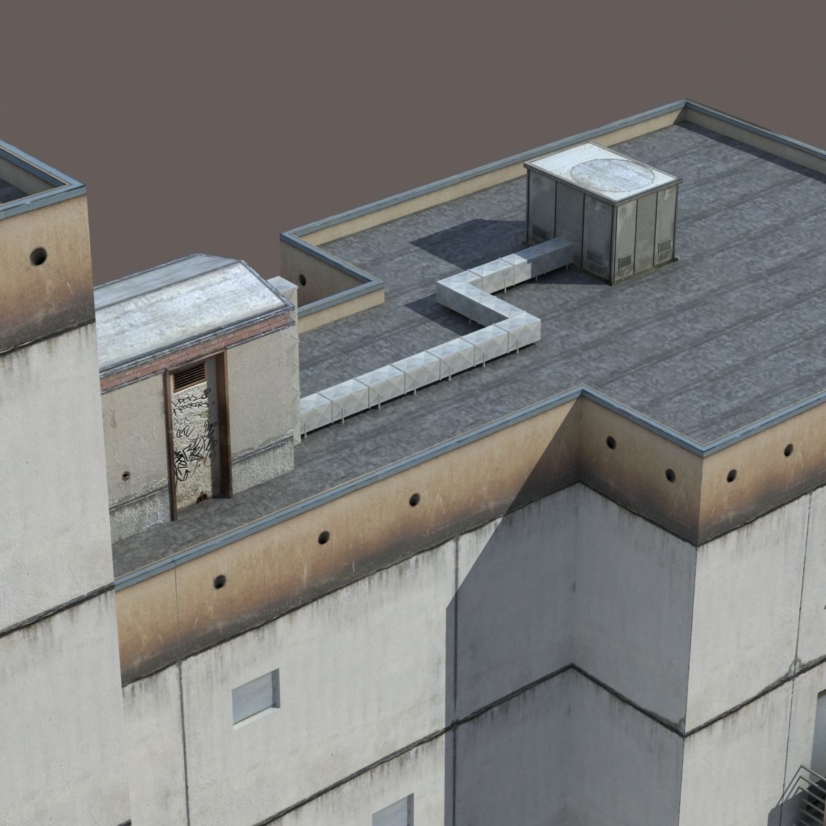 Residential Building 9 Low-poly 3D model_7