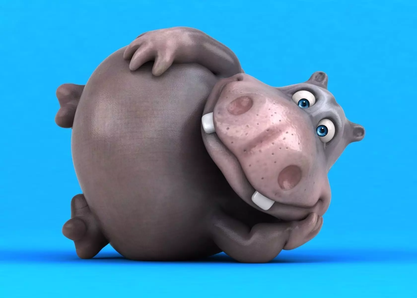 Fun cartoon HIPPO 3D model_0