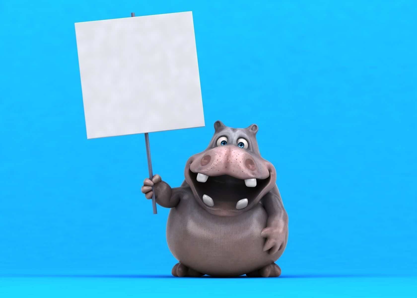 Fun cartoon HIPPO 3D model_5