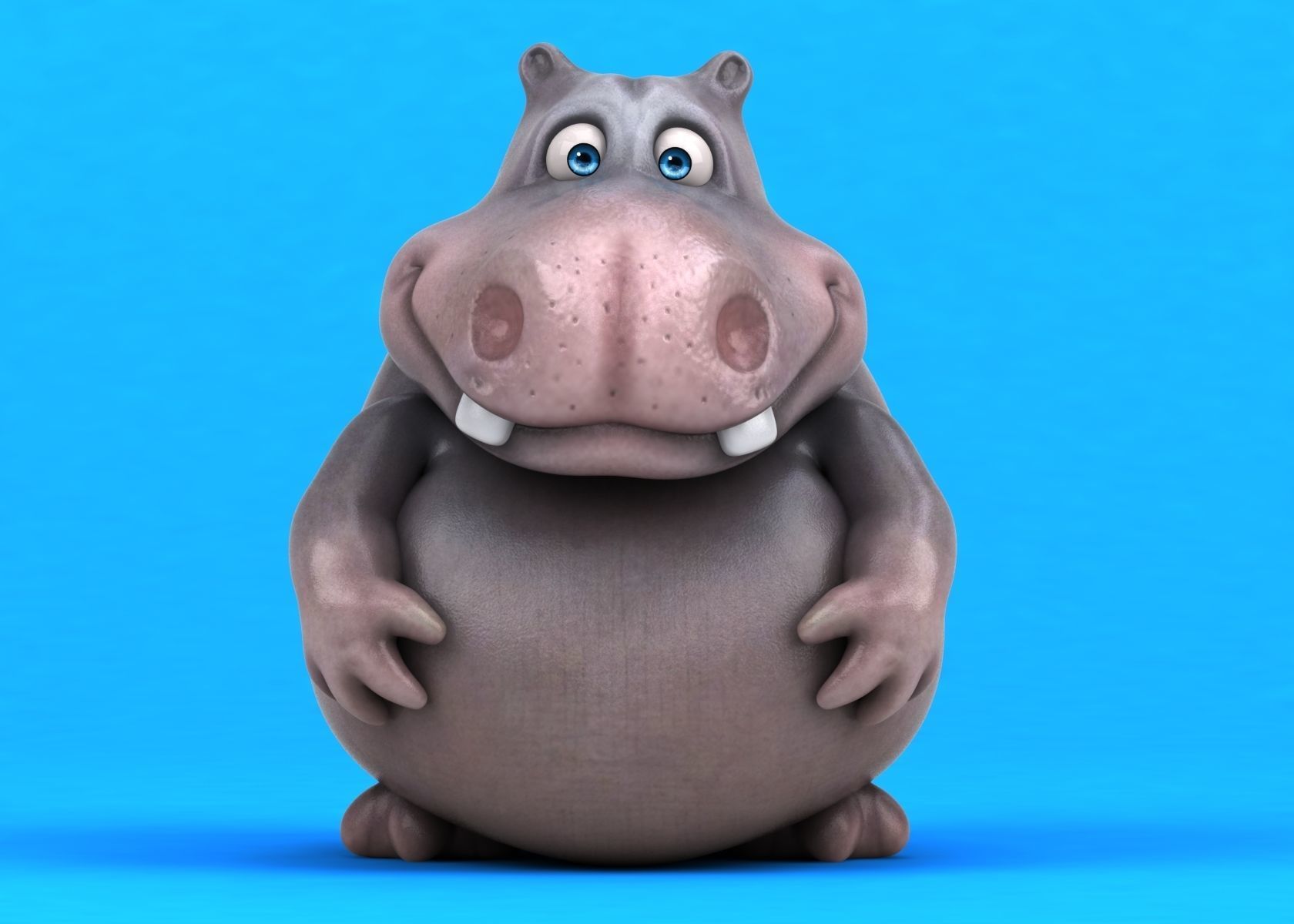 Fun cartoon HIPPO 3D model_7