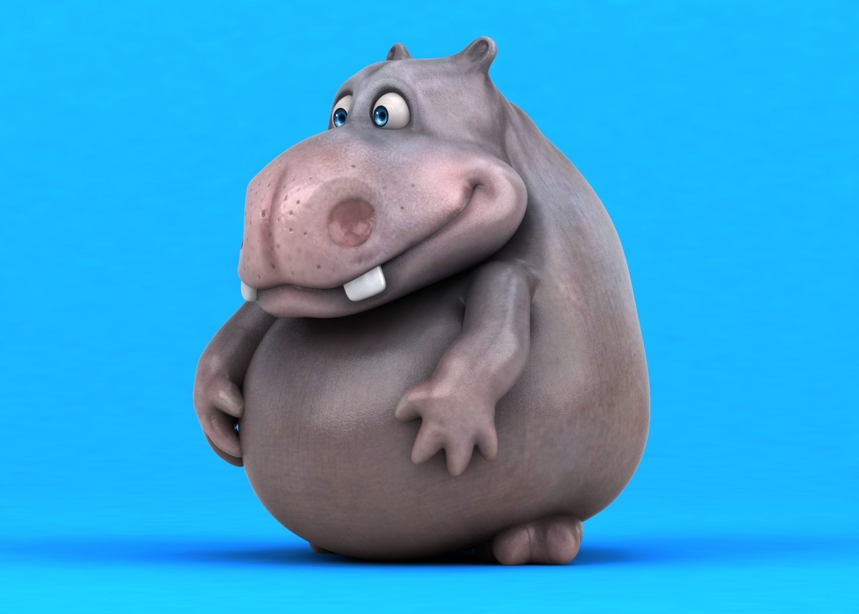 Fun cartoon HIPPO 3D model_8