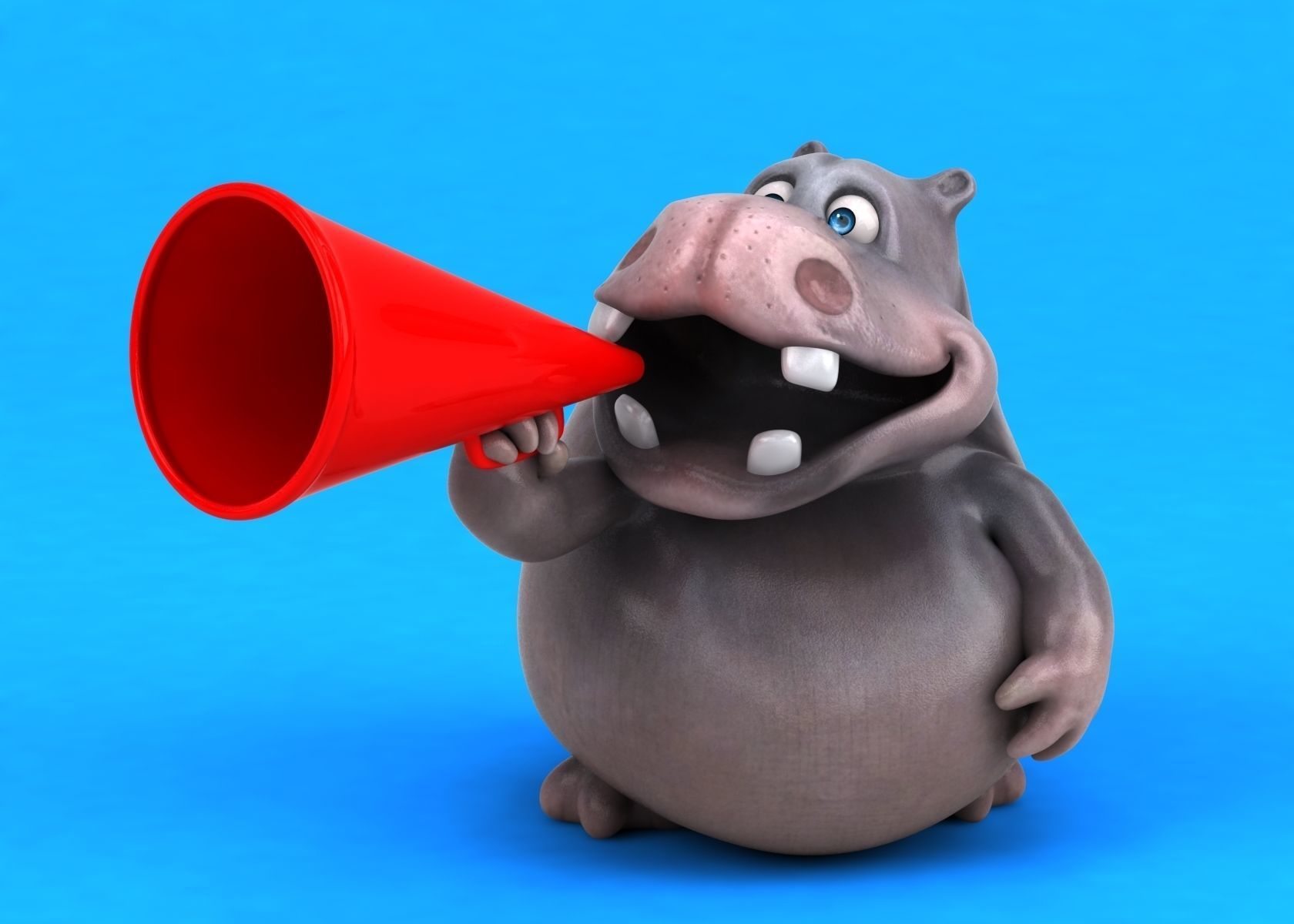 Fun cartoon HIPPO 3D model_6