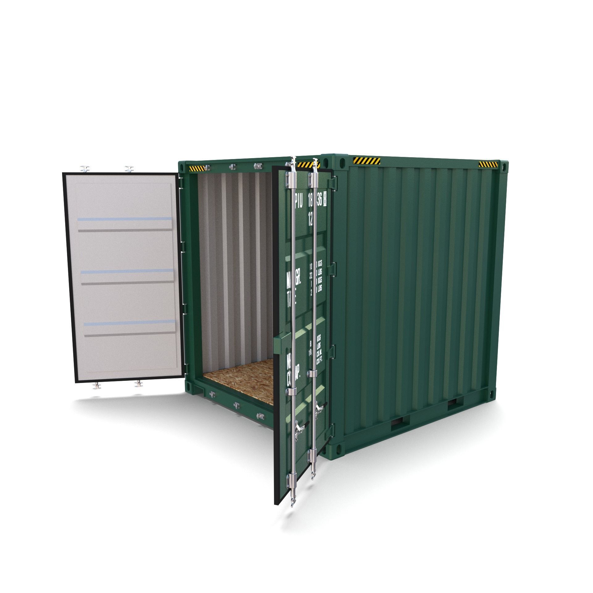 8ft Shipping Container 3D model_8
