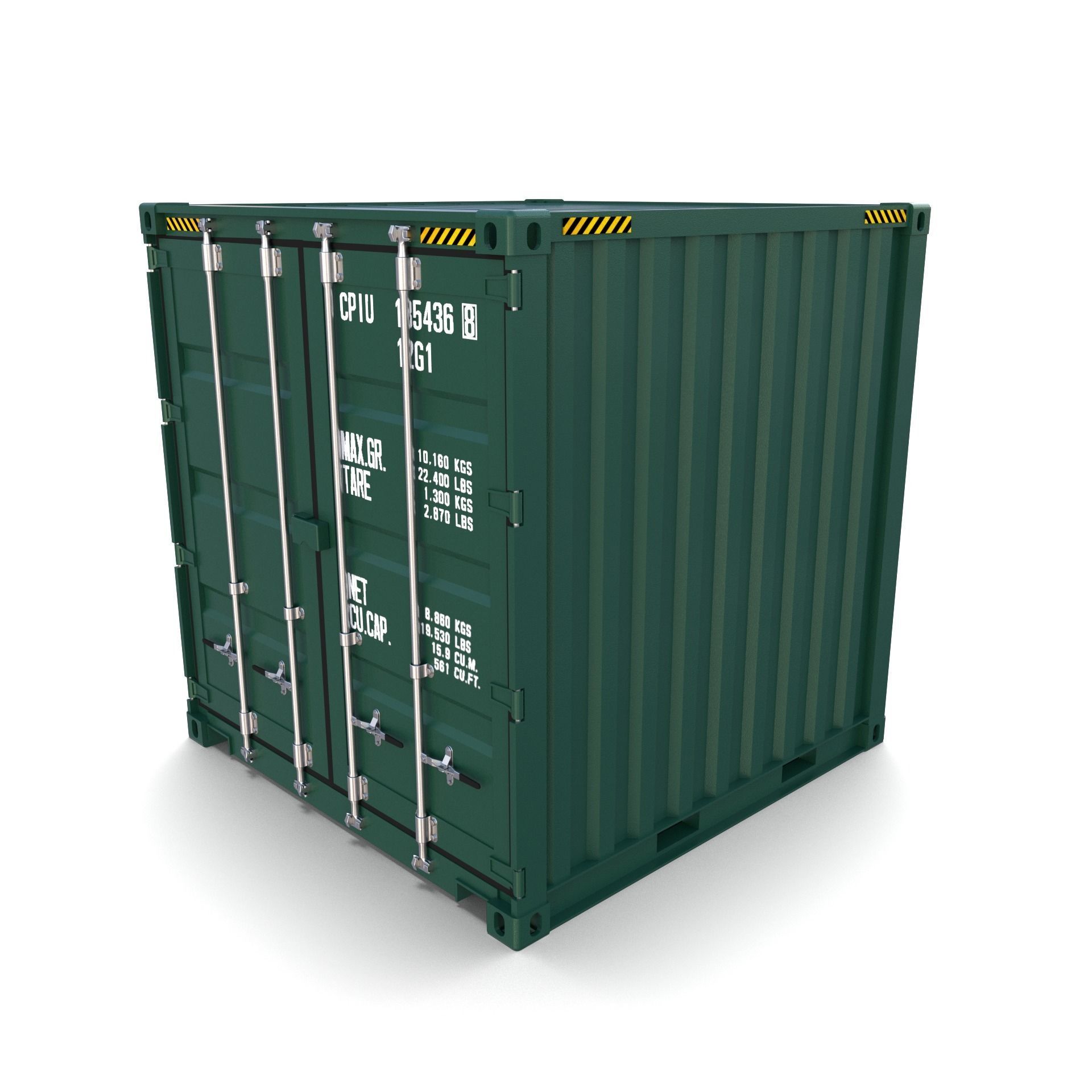 8ft Shipping Container 3D model_7