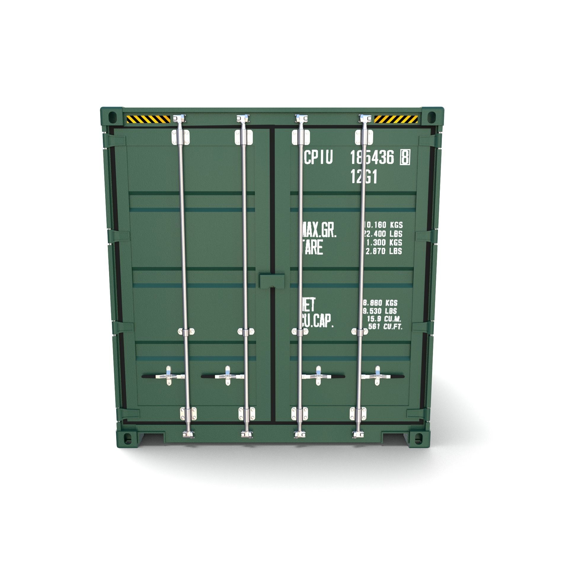 8ft Shipping Container 3D model_4