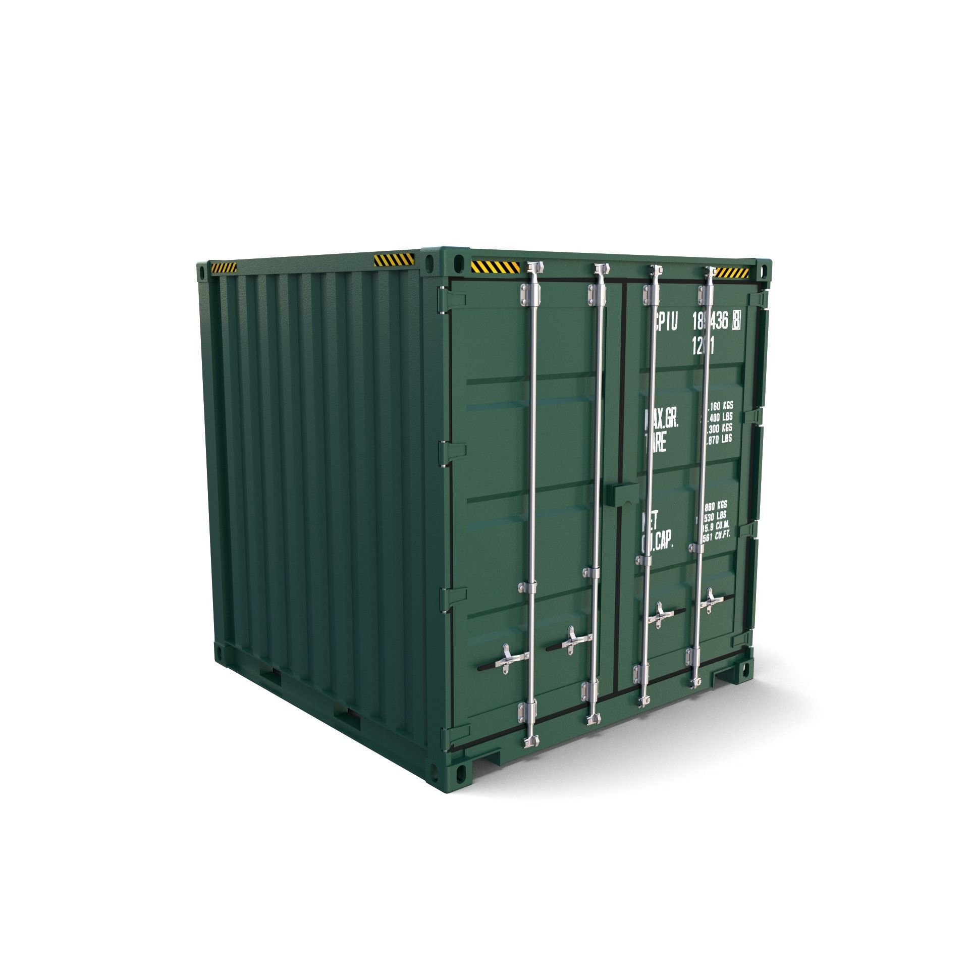 8ft Shipping Container 3D model_2