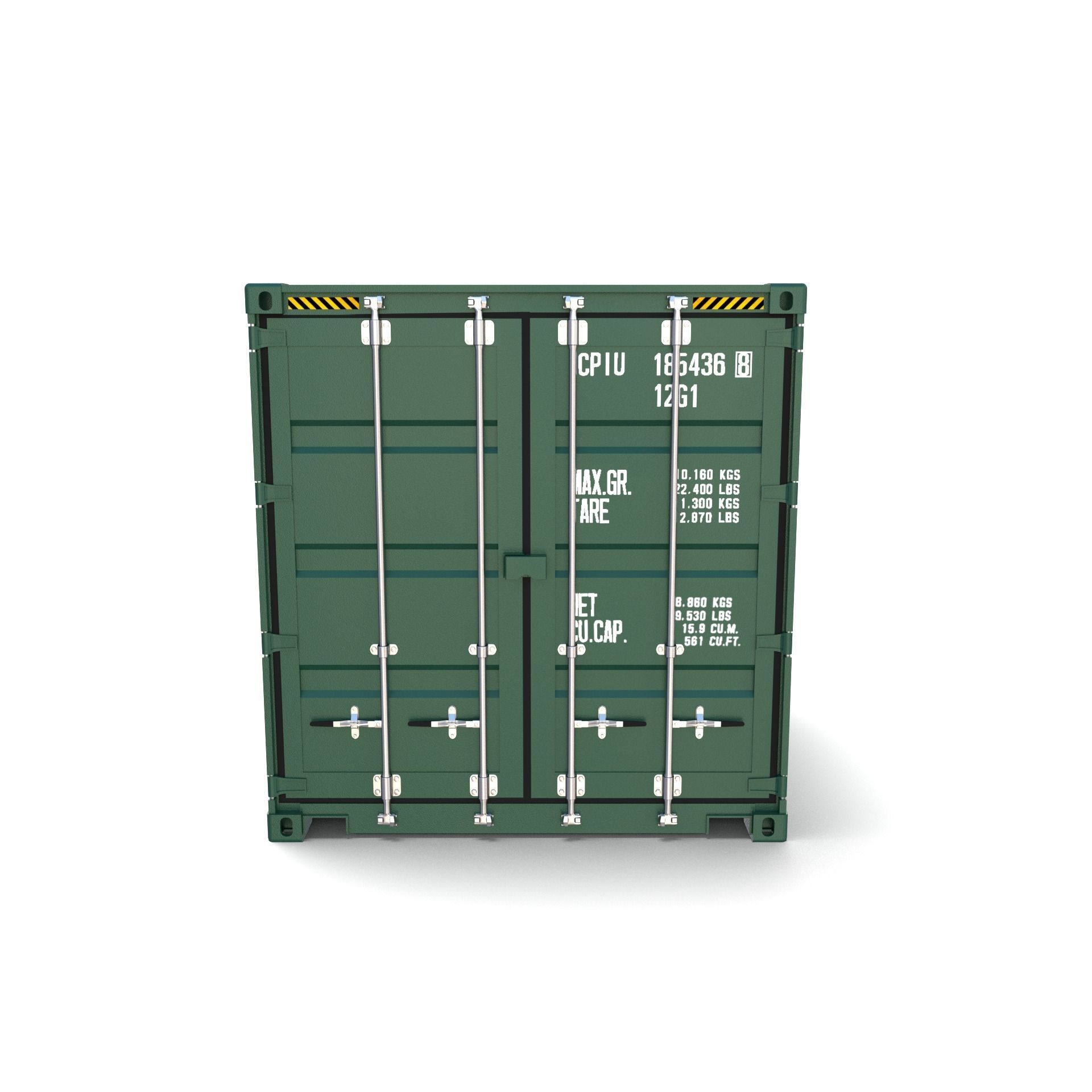 8ft Shipping Container 3D model_12