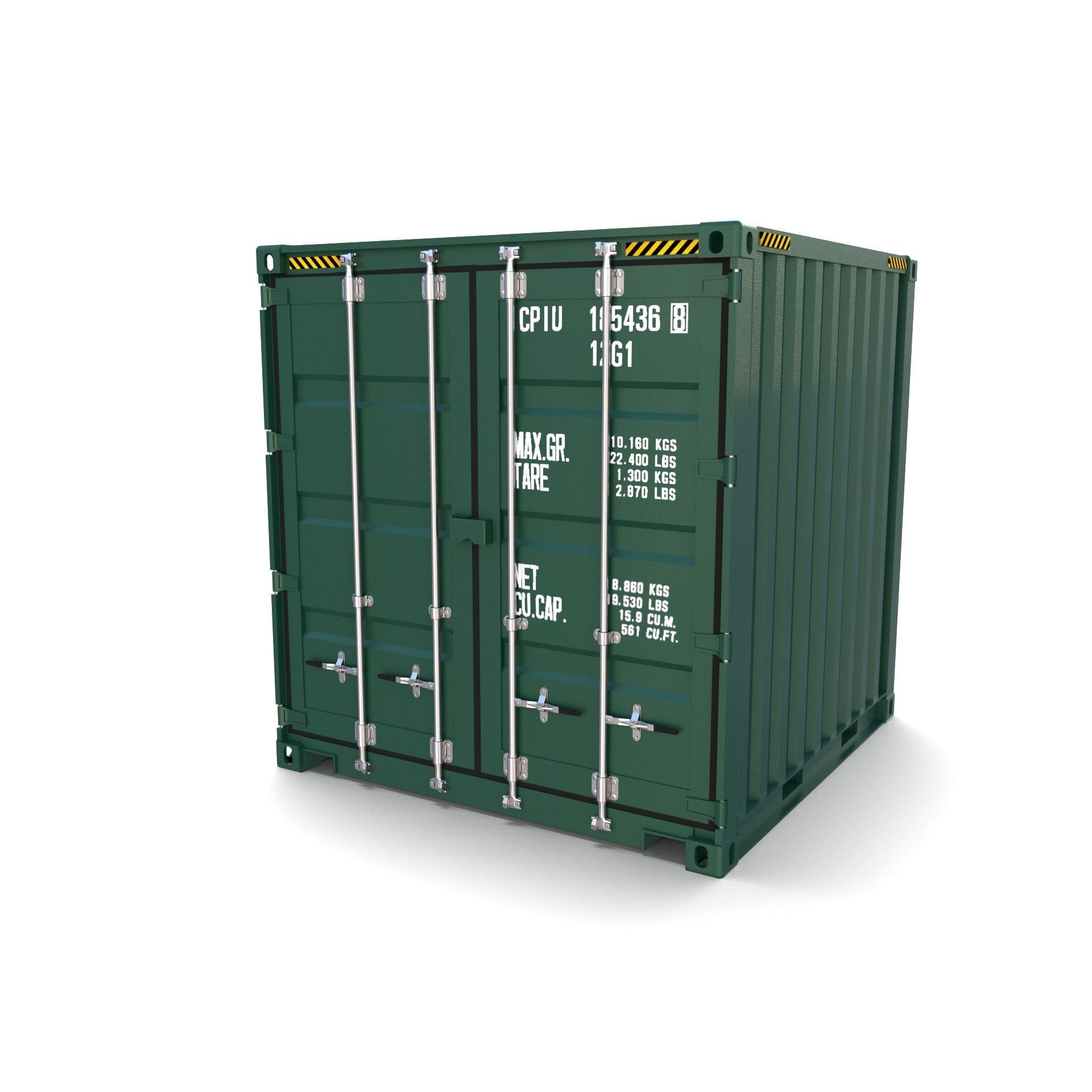 8ft Shipping Container 3D model_3
