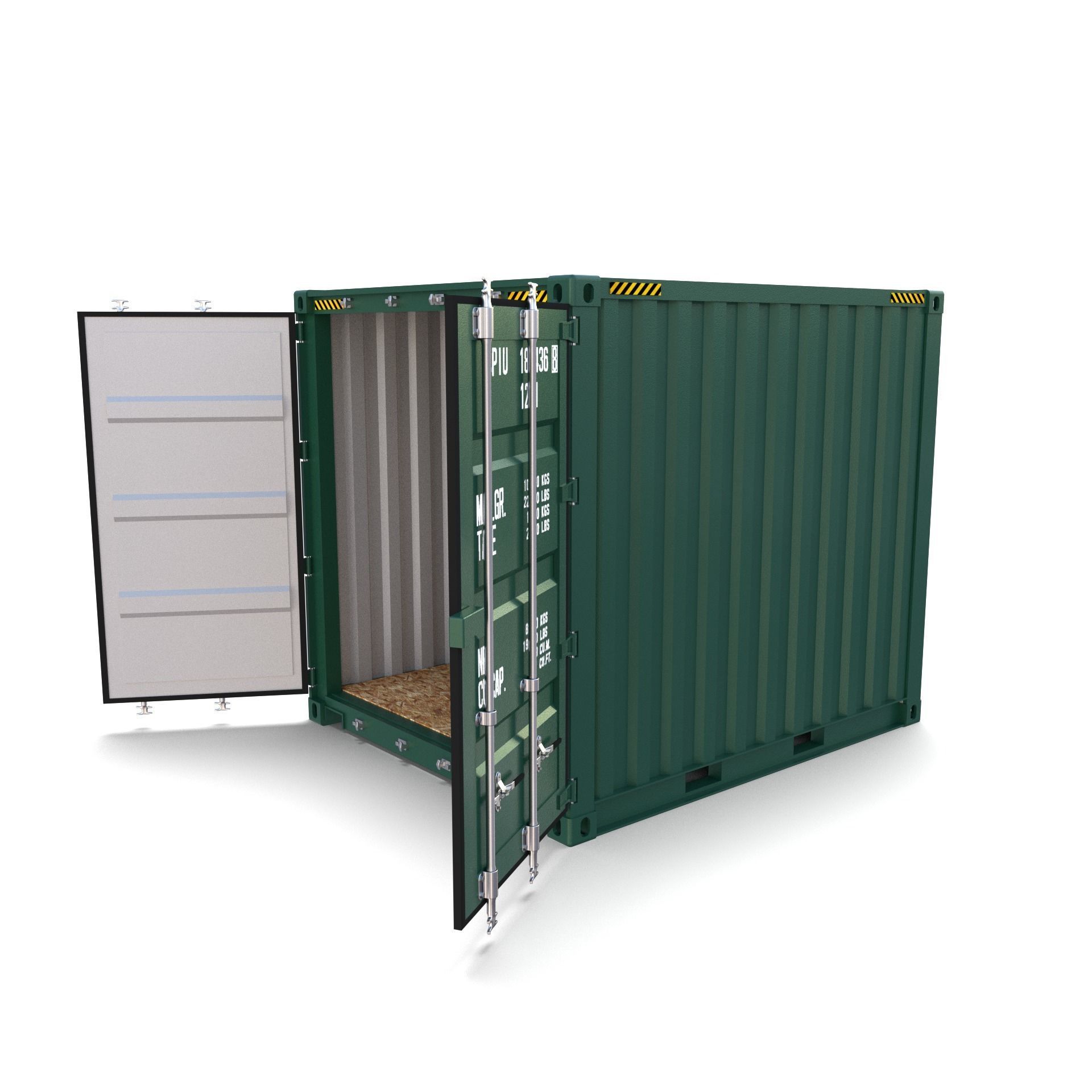 10ft Shipping Container 3D model_4