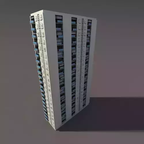 Residential Highrise Building 1 Low Poly 3d Model