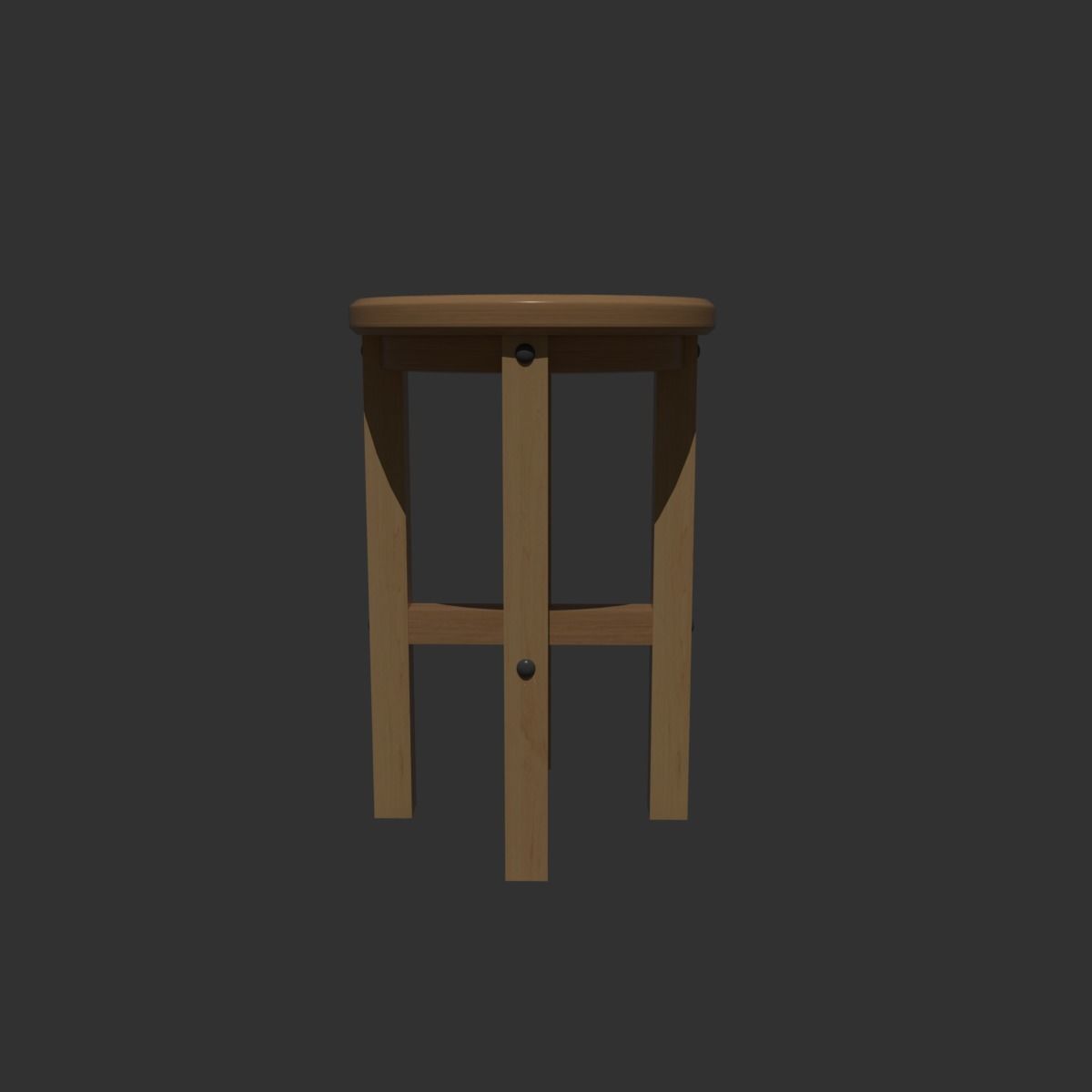 Wooden  Stool Free low-poly 3D model_3