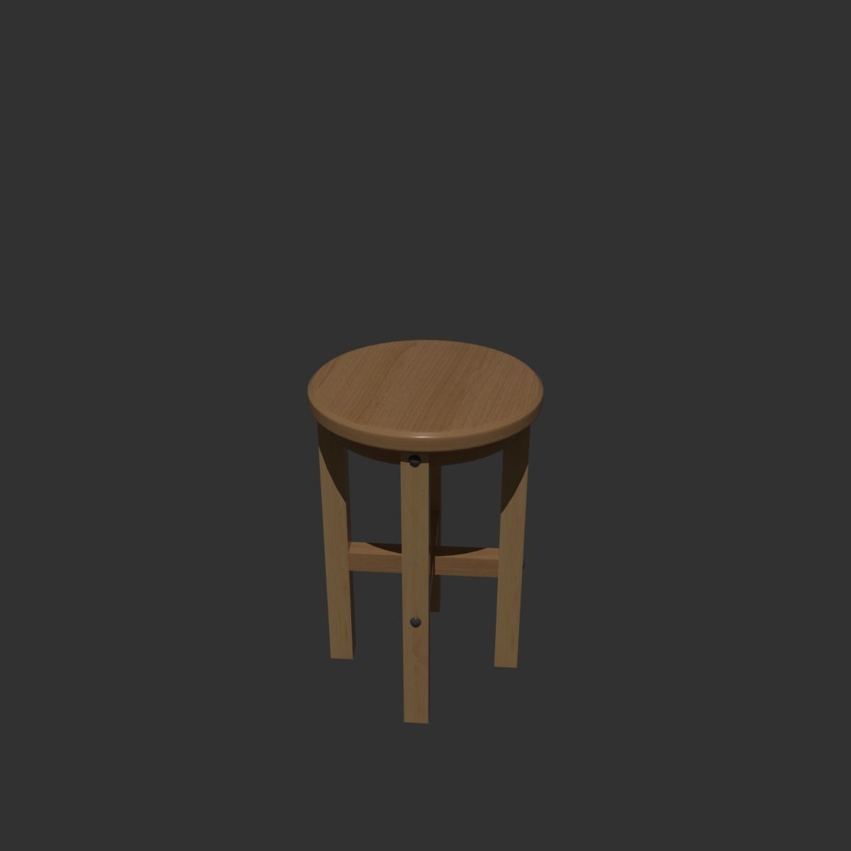 Wooden  Stool Free low-poly 3D model_2