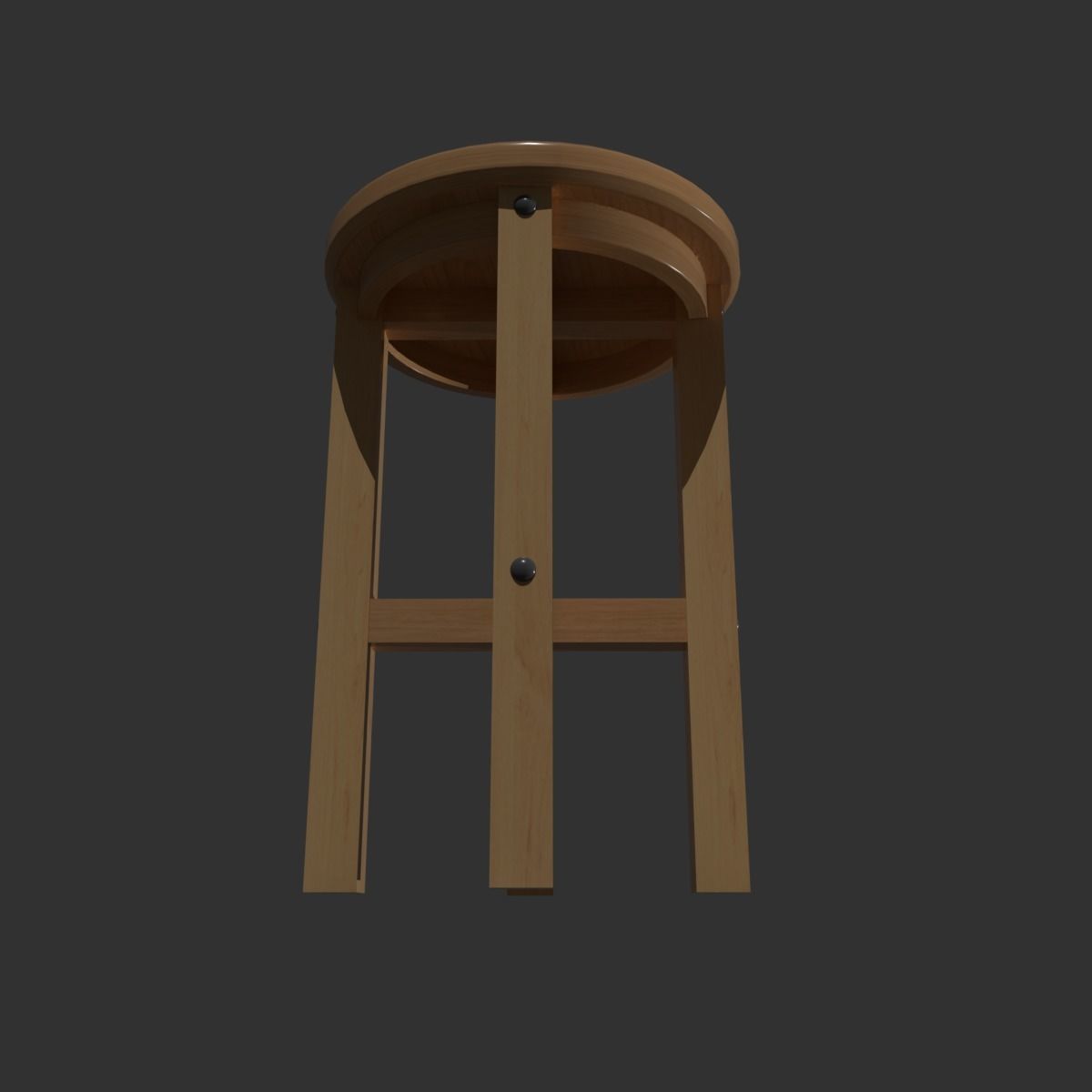 Wooden  Stool Free low-poly 3D model_1