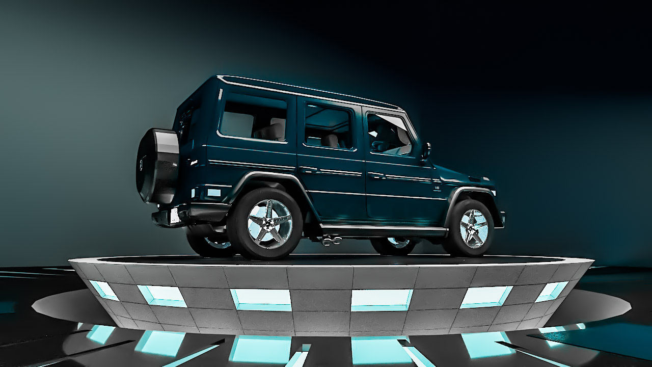 MERCEDES G-CLASS -BLUE- Low-poly 3D model_4