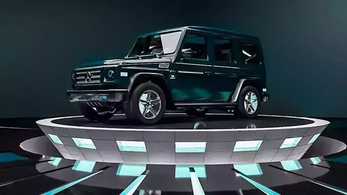 MERCEDES G-CLASS -BLUE- Low-poly 3D model