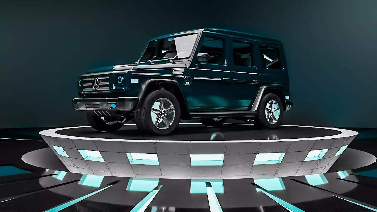 MERCEDES G-CLASS -BLUE- Low-poly 3D model_0