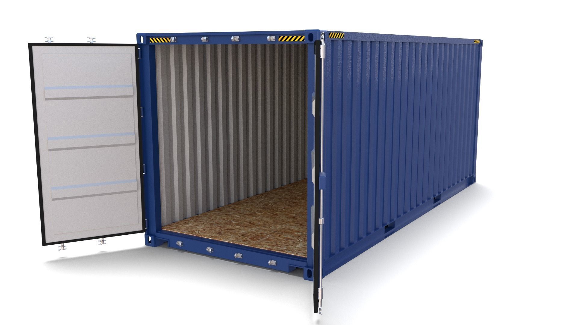 20ft Shipping Container Blue 3D model_7