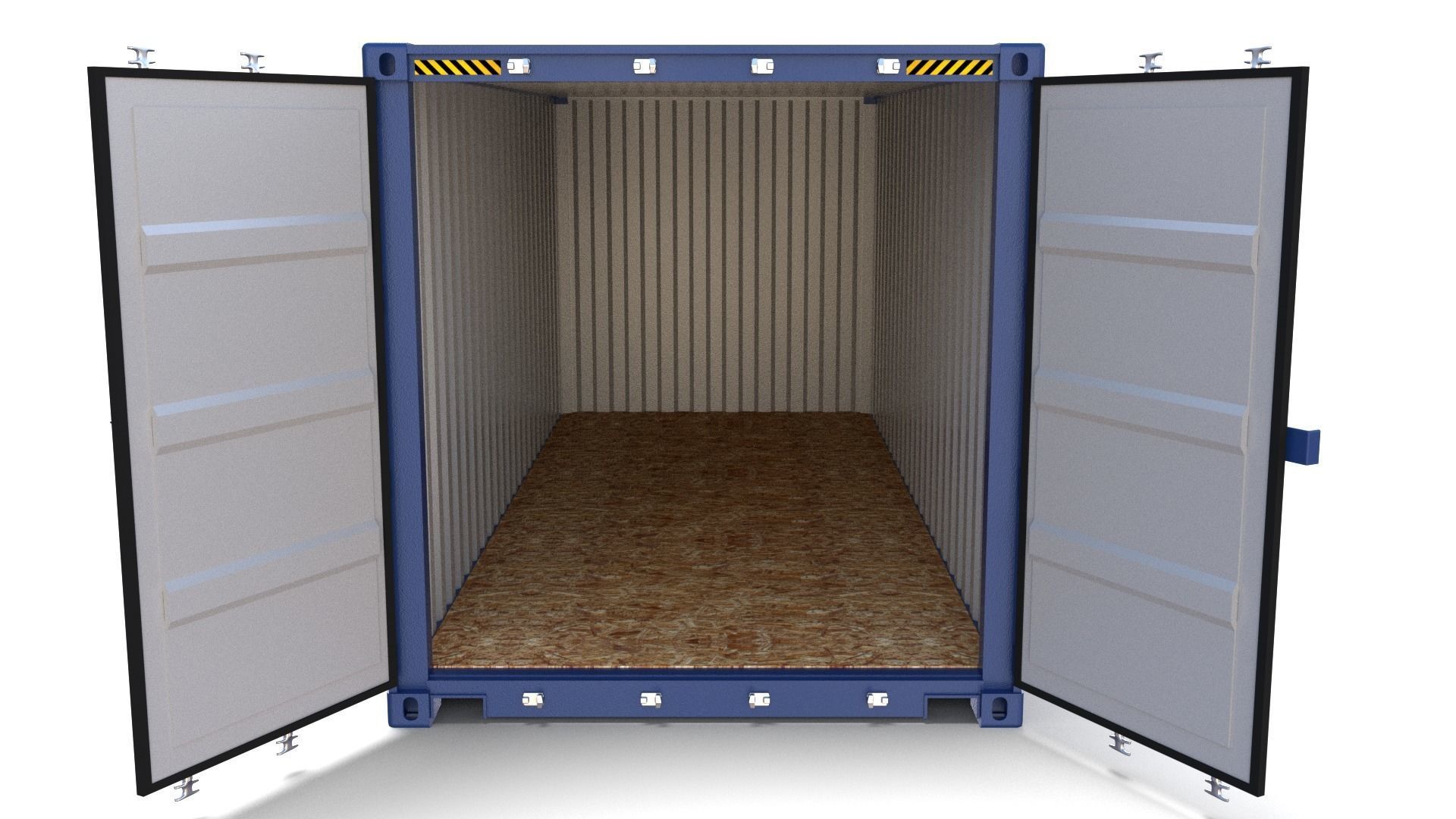 20ft Shipping Container Blue 3D model_10