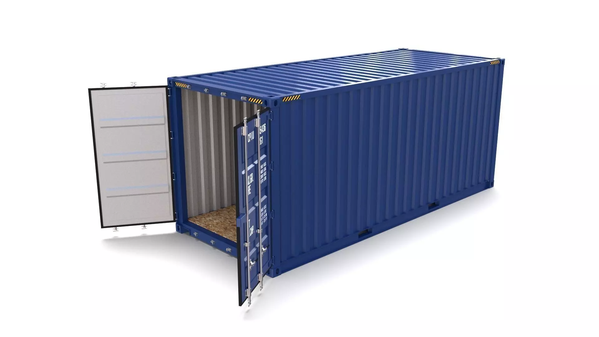 20ft Shipping Container Blue 3D model_0