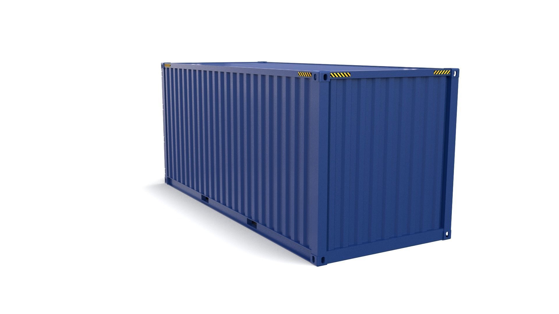 20ft Shipping Container Blue 3D model_2
