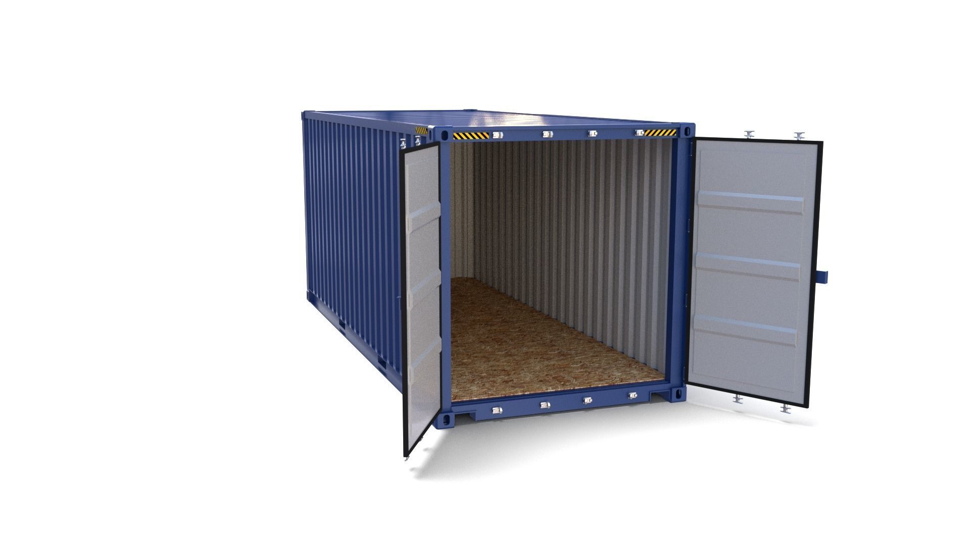 20ft Shipping Container Blue 3D model_8