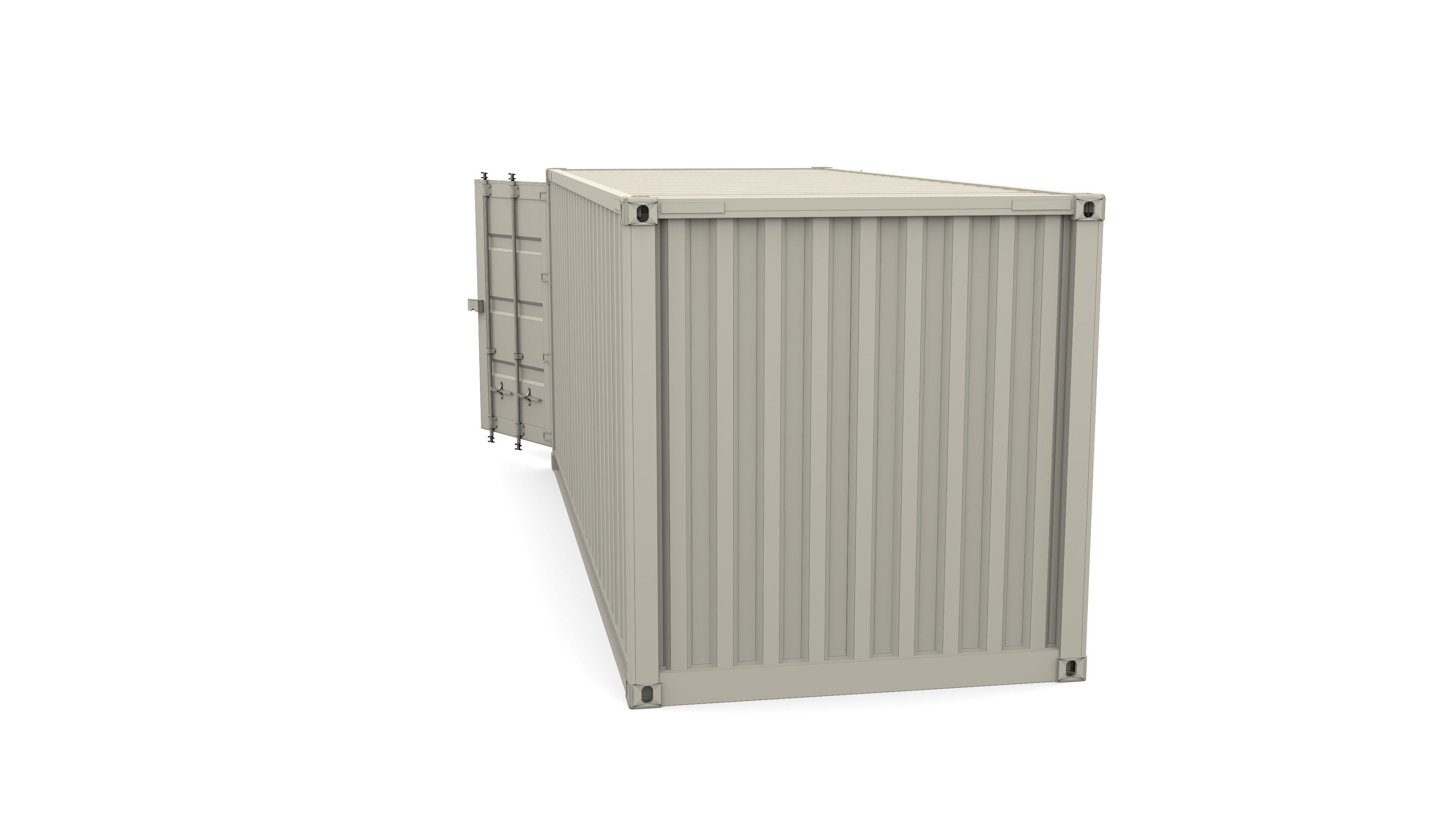 20ft Shipping Container Blue 3D model_13