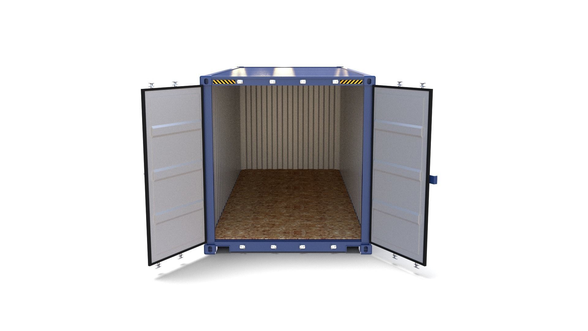 20ft Shipping Container Blue 3D model_16