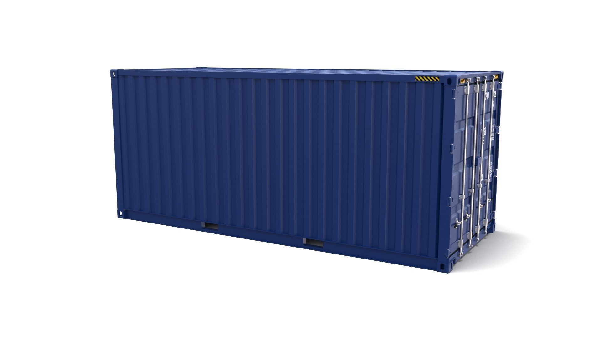 20ft Shipping Container Blue 3D model_3
