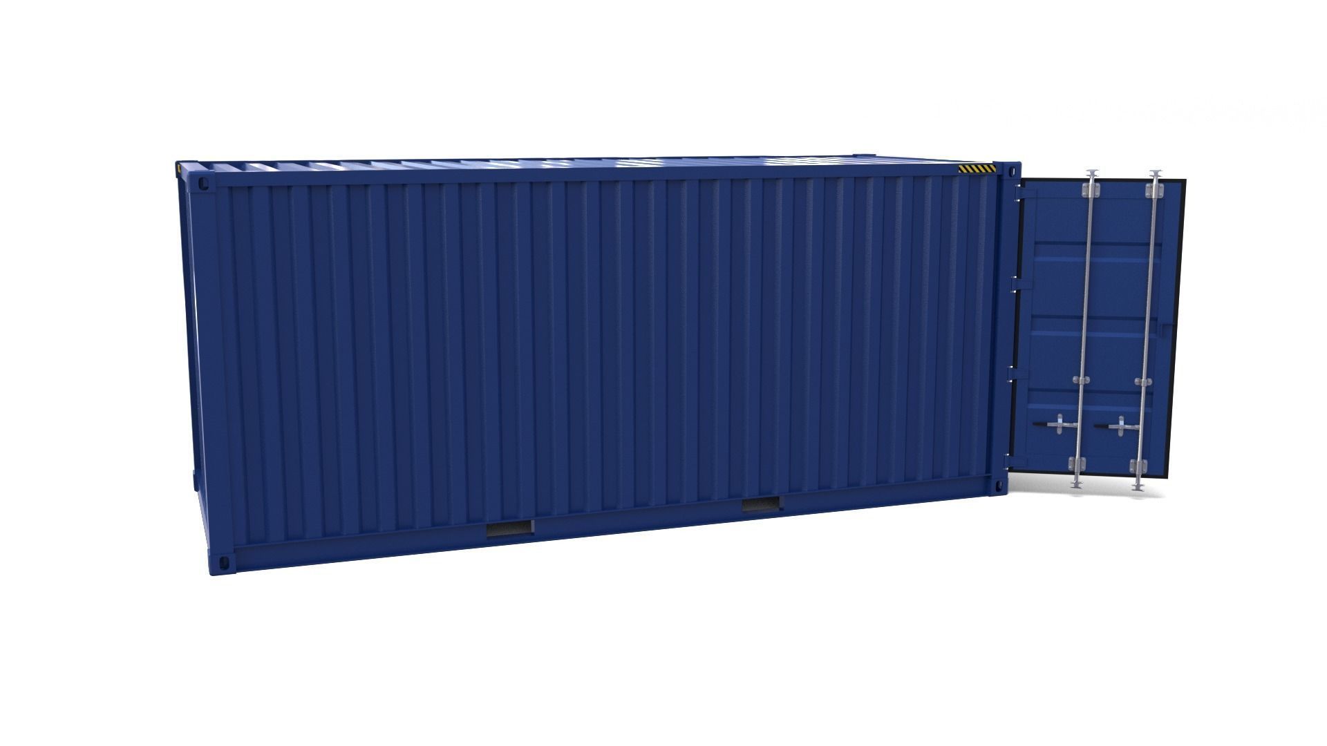 20ft Shipping Container Blue 3D model_6