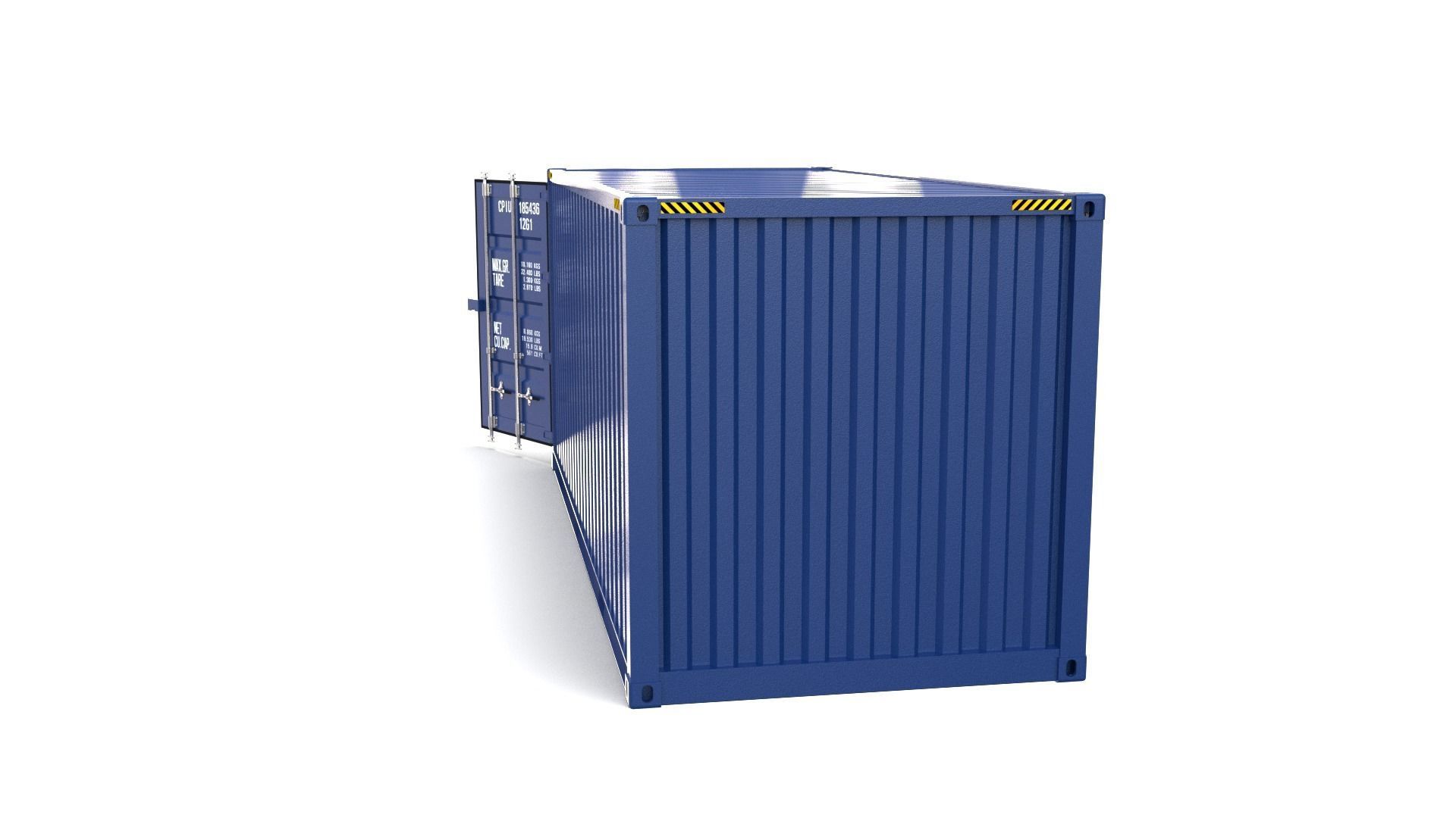 20ft Shipping Container Blue 3D model_4
