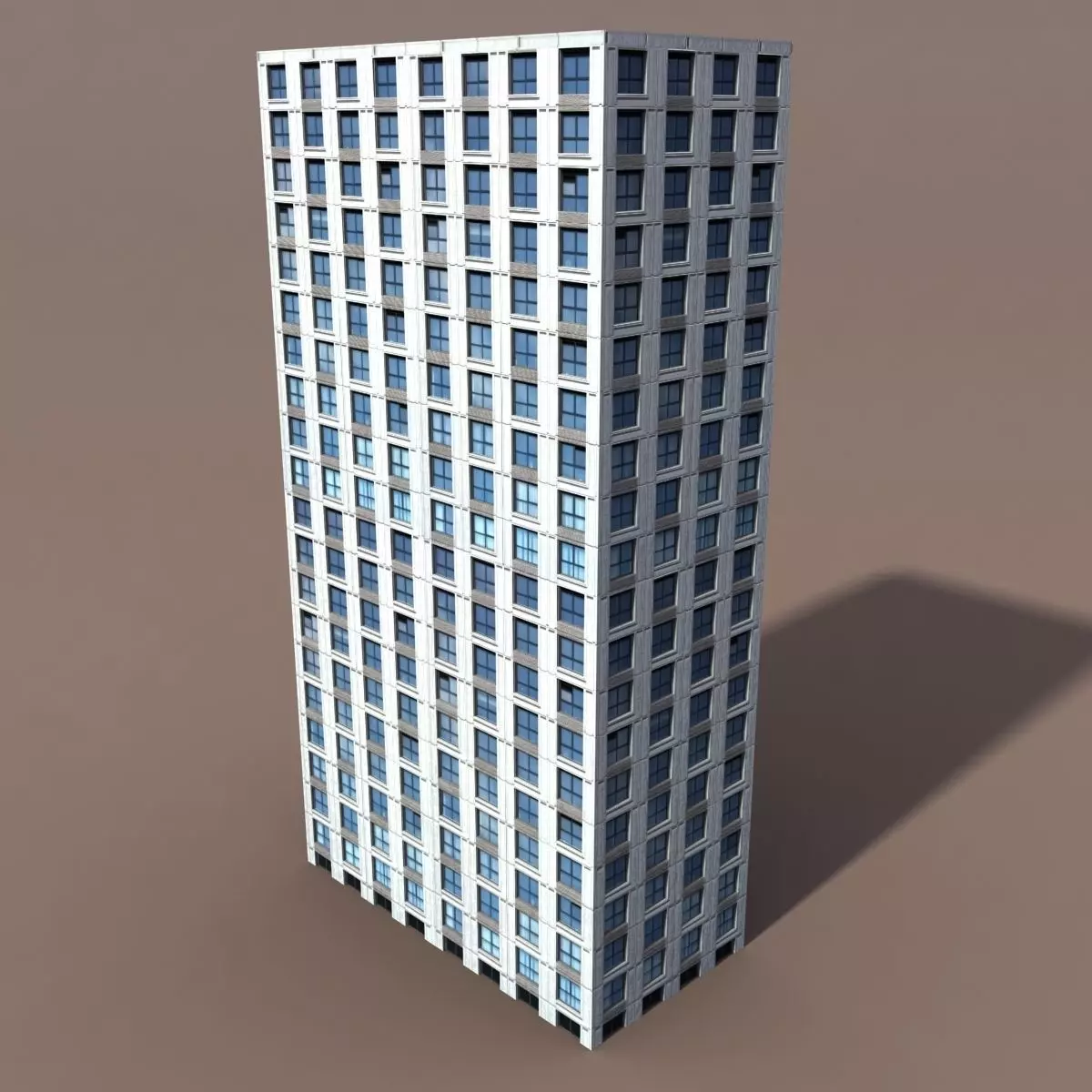 Residential Highrise Building 2 Low Poly 3d Model Low-poly 3D model
