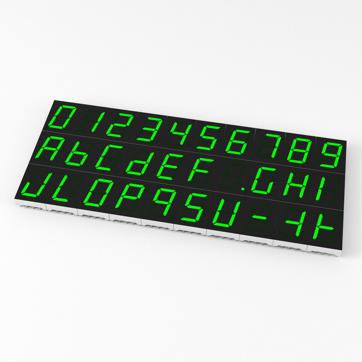 7-segment LED display Low-poly 3D model_7