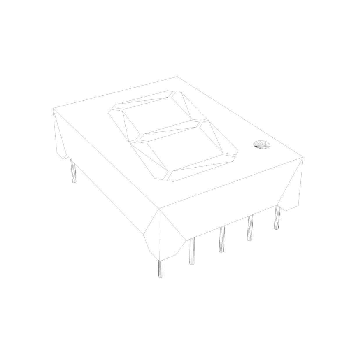 7-segment LED display Low-poly 3D model_2