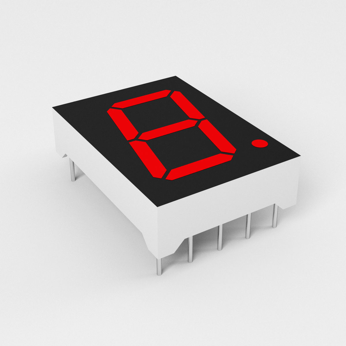 7-segment LED display Low-poly 3D model_1