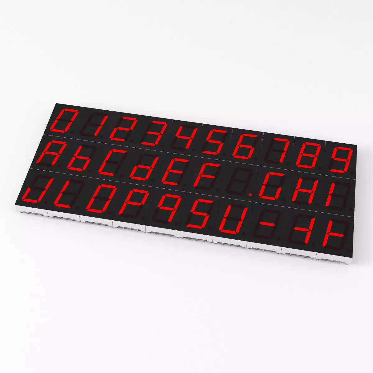 7-segment LED display Low-poly 3D model_0