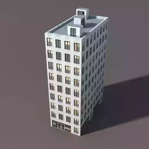 Residential Highrise Building 3 Low Poly 3d Model