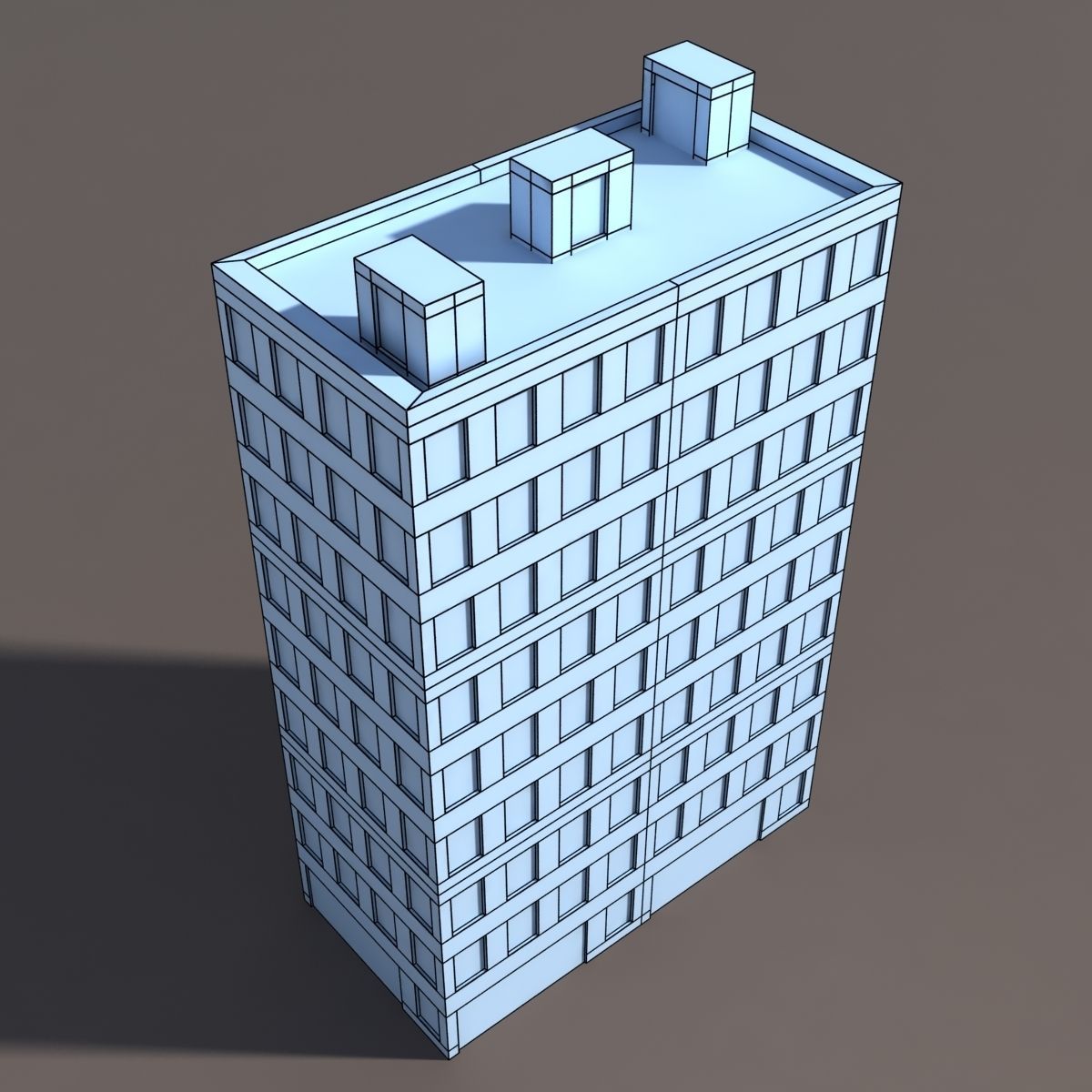 Residential Highrise Building 3 Low Poly 3d Model Low-poly 3D model_5
