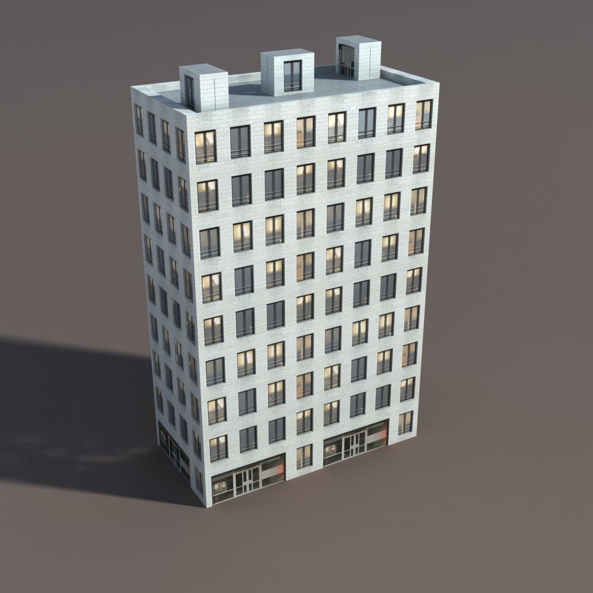 Residential Highrise Building 3 Low Poly 3d Model Low-poly 3D model_1