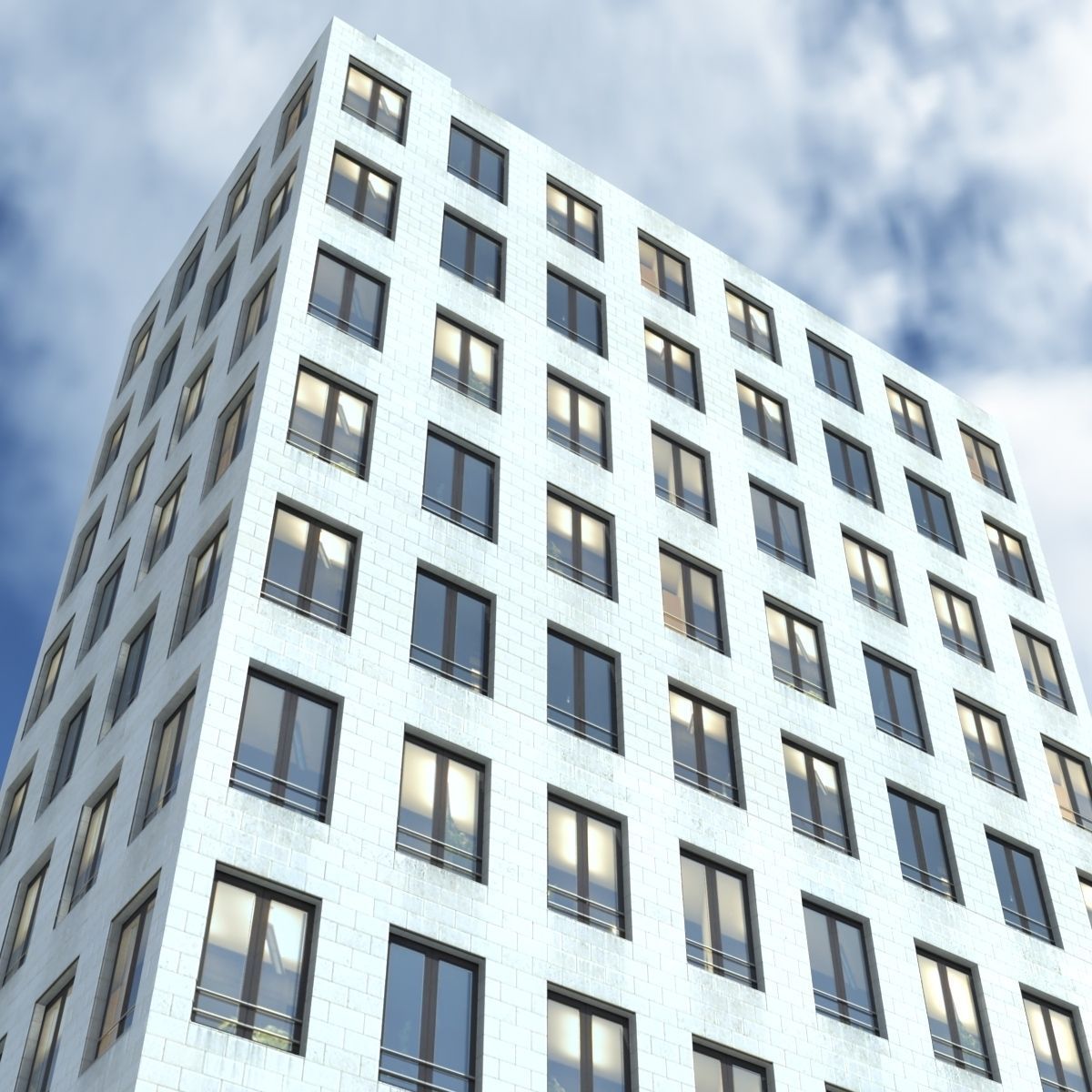 Residential Highrise Building 3 Low Poly 3d Model Low-poly 3D model_3