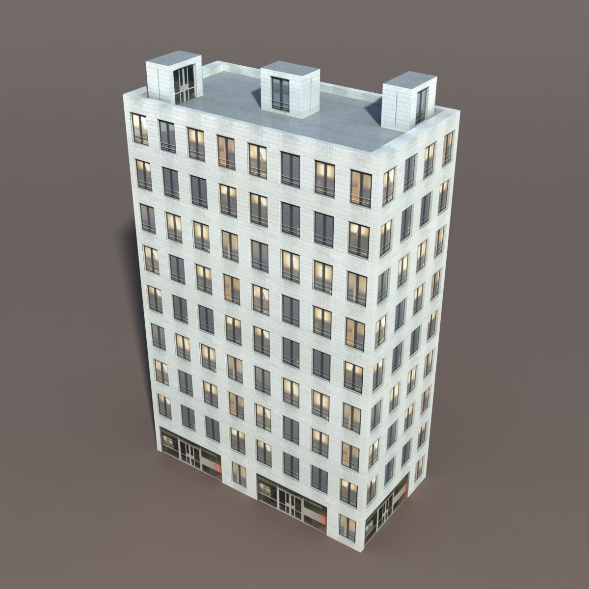 Residential Highrise Building 3 Low Poly 3d Model Low-poly 3D model_4